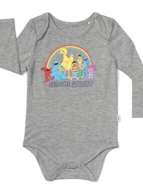 Little Sleepies Gray Sesame Street Rainbow Character One-Piece